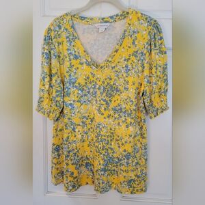 Elbow sleeve v-neck Liz top
